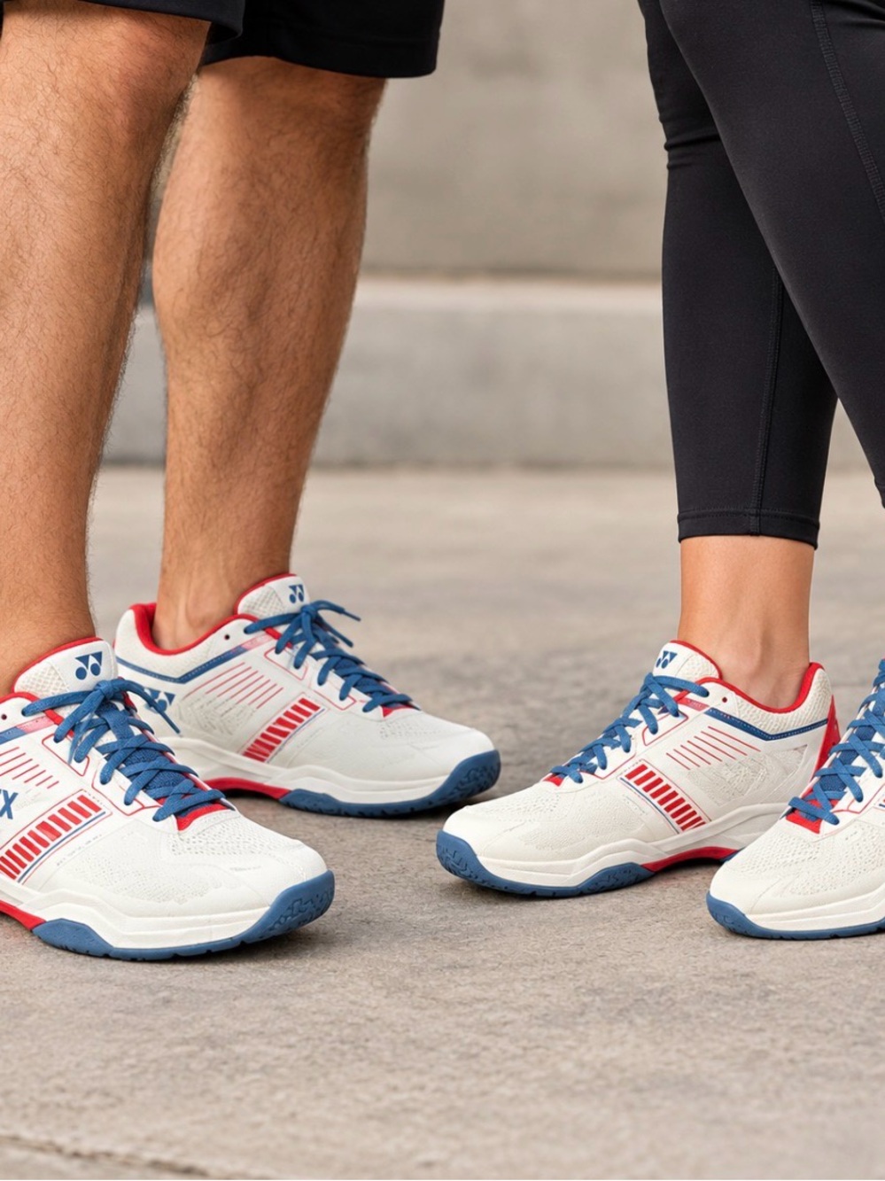 Yonex Court Shoes Men’s 6.5 Women’s 8 White Red Blue Badminton Tennis Athletic